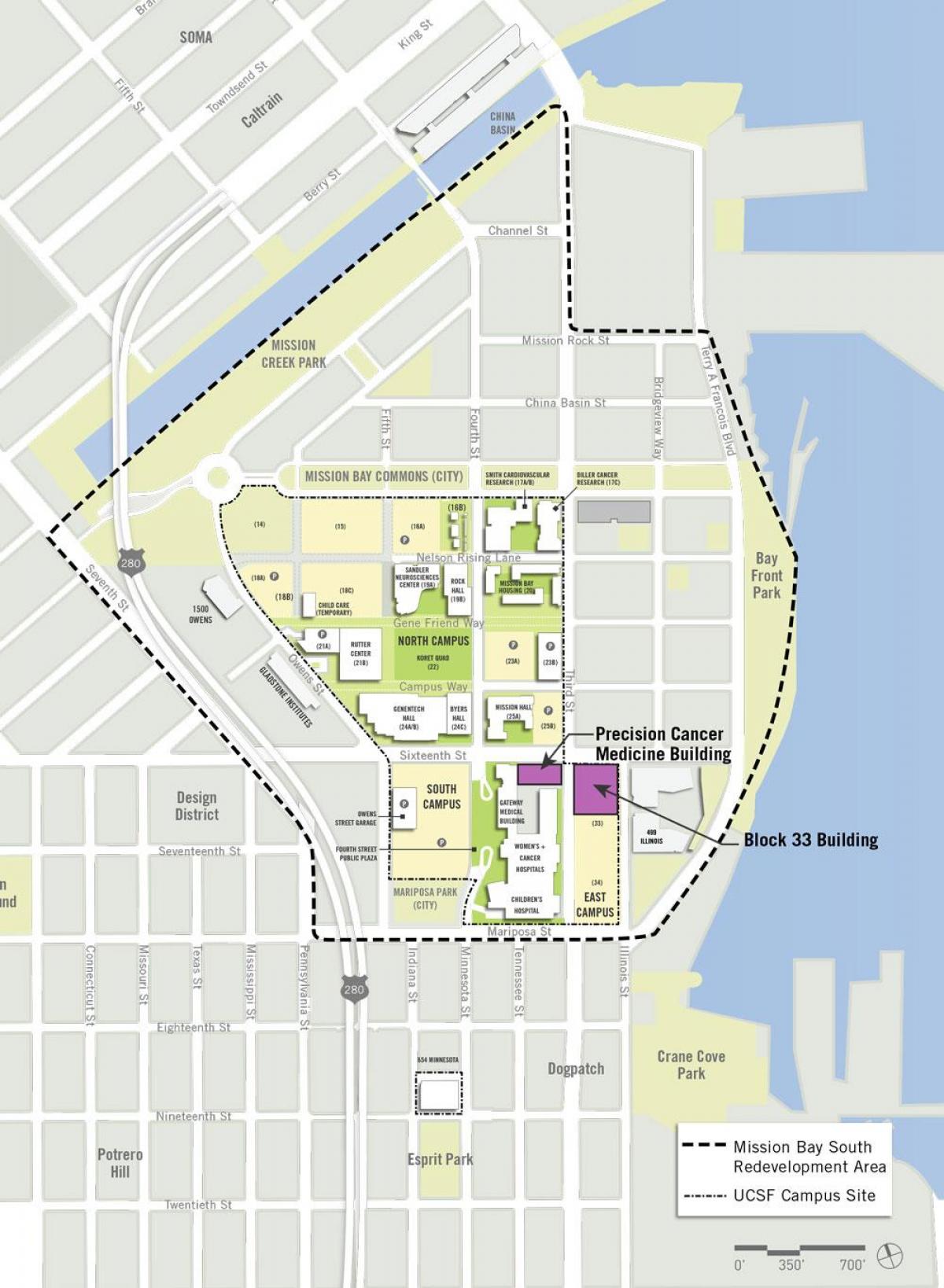 ucb mission bay campus hartă