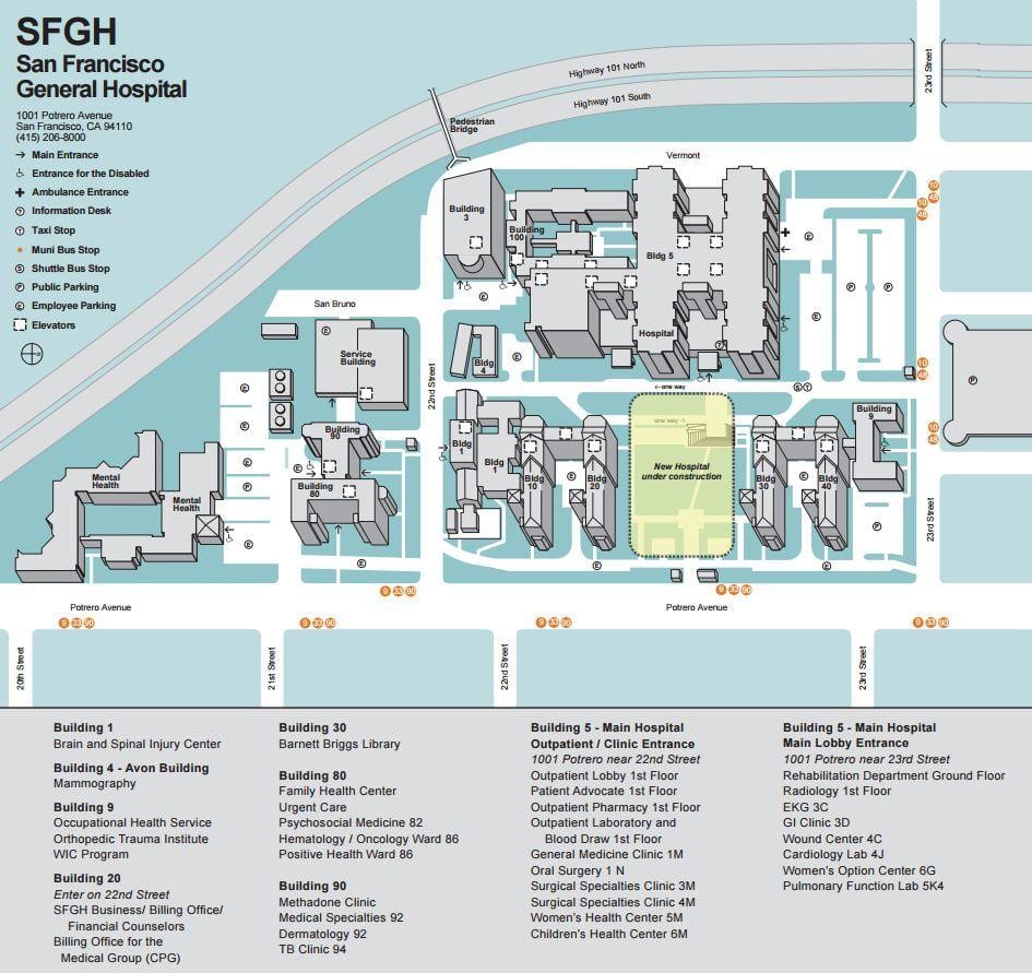 Harta centrul medical ucSF