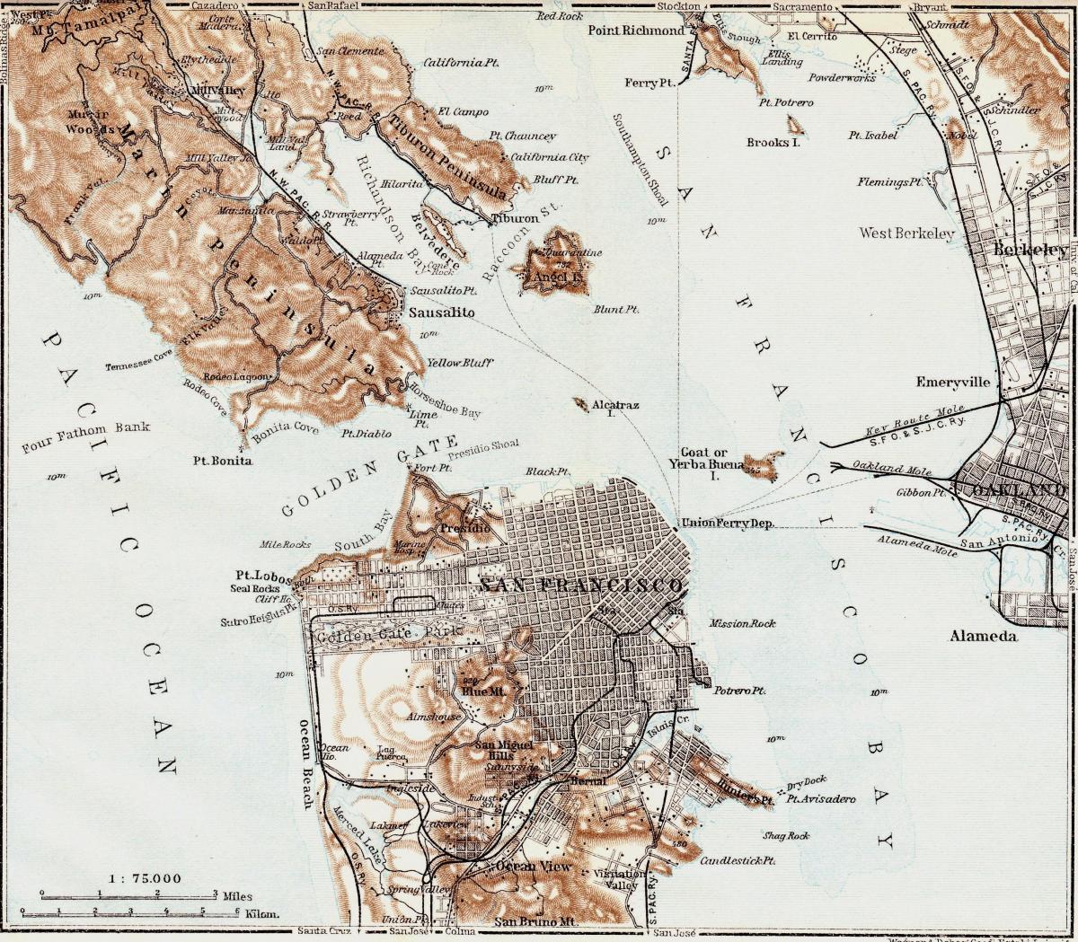 Hartă de epocă San Francisco 