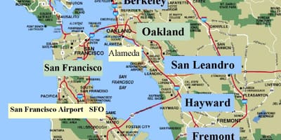 San FRANCISCO bay area arată hartă
