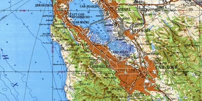 San Francisco bay area hartă topografică
