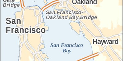 Harta bay area poduri
