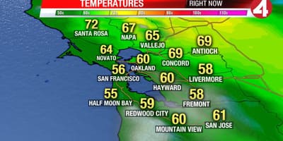 Harta bay area temperatura