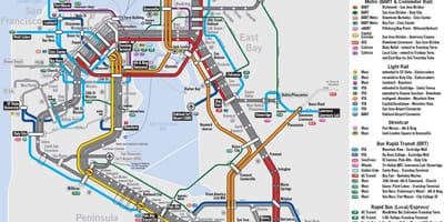 Harta bay area tren