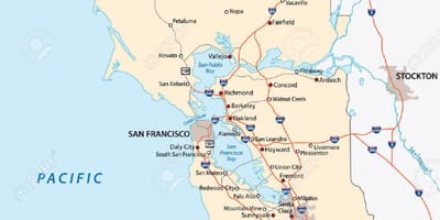 Harta bay area vector