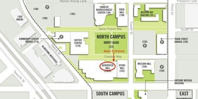 Genentech la sud de San Francisco campus hartă