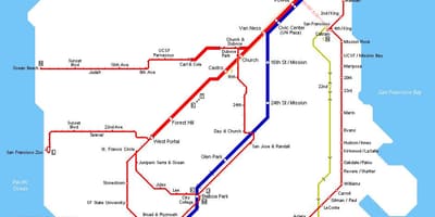 SF muni tren hartă