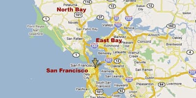 Harta south bay, california de nord