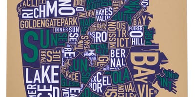 San Francisco harta cartier poster