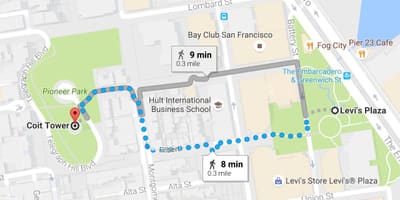 Harta San Francisco auto-ghidate de mers pe jos de turism