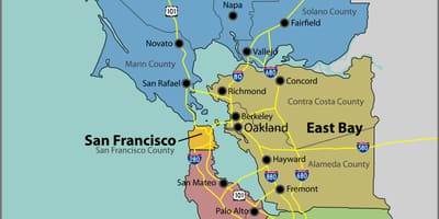 San Francisco bay pe o hartă