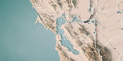 Harta a San Francisco bay topografice 