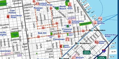Harta orașului San Francisco pe strada
