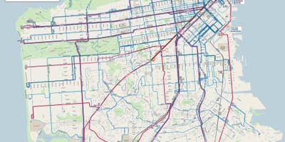 San Francisco linii de autobuz hartă