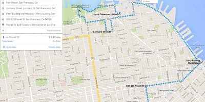 San Francisco tururi de mers pe jos harta