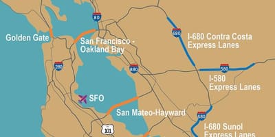 Drumurile cu taxă San Francisco arată hartă