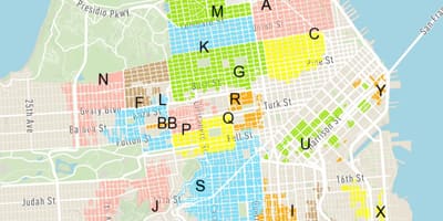 Gratuit parcare pe strada San Francisco arată hartă
