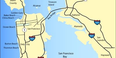 Harta San Francisco plaje