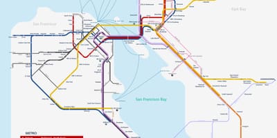 San Francisco sistemul de metrou hartă