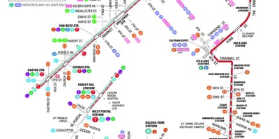 San Francisco autobuz hartă