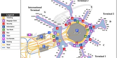 SFO aeroportul internațional hartă