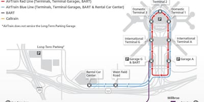 Harta SFO airtrain