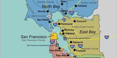 Harta de la sud de San Francisco bay area